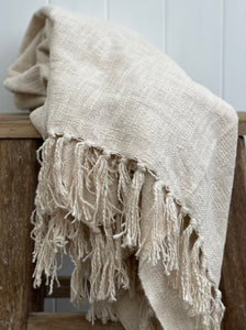 Jasmin Handwoven Cotton Throw - Natural