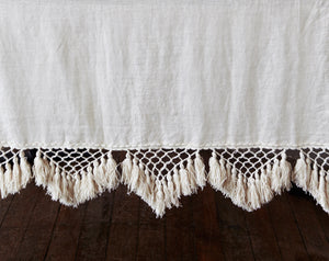 Hand Knotted Fringe Blanket - Parchment