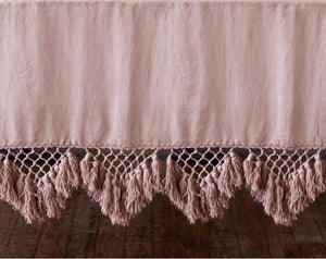 Hand Knotted Fringe Blanket - Peony