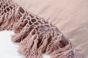 Hand Knotted Fringing Cushion - Peony